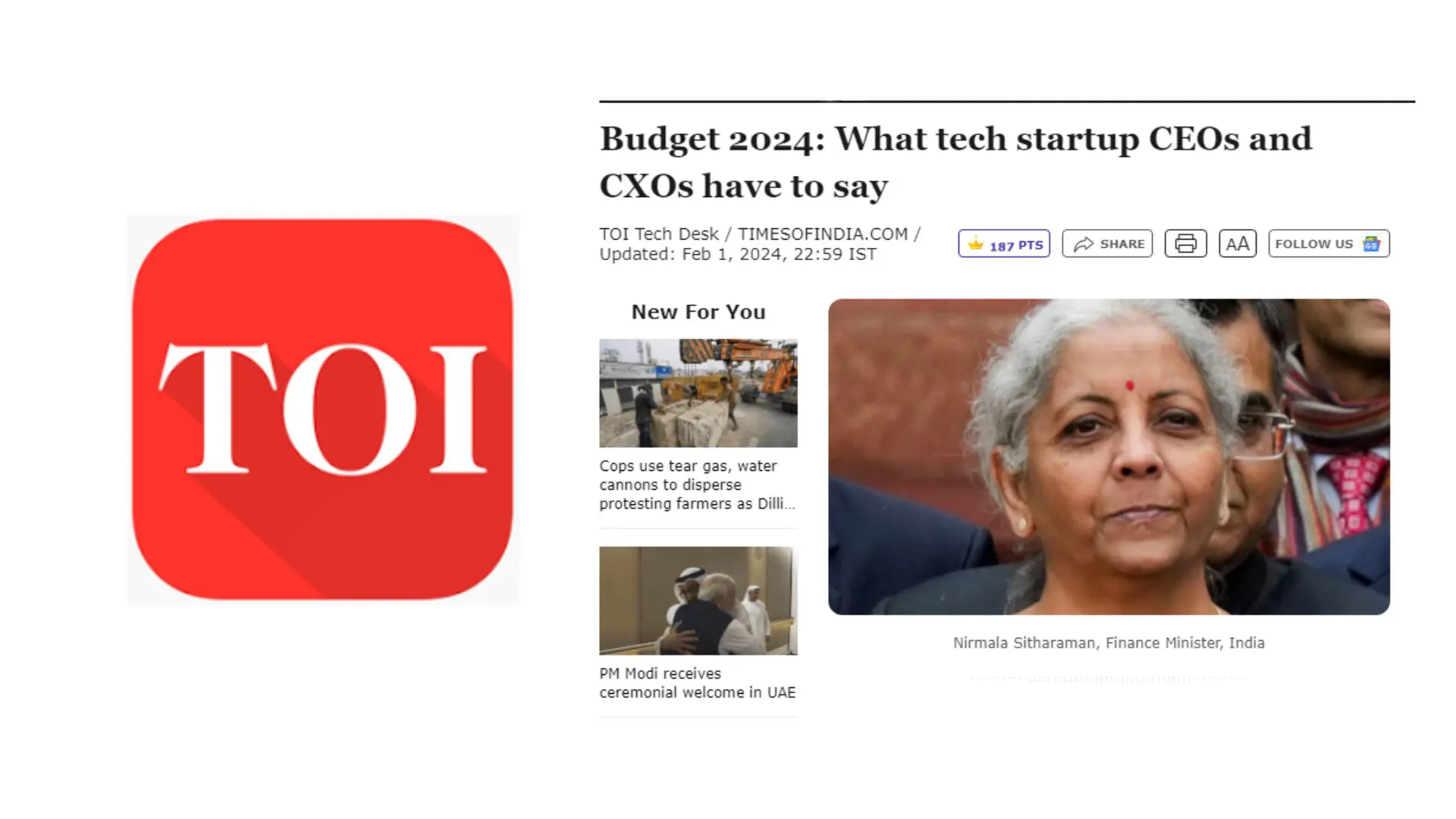 The Times of India (Budget 2024)