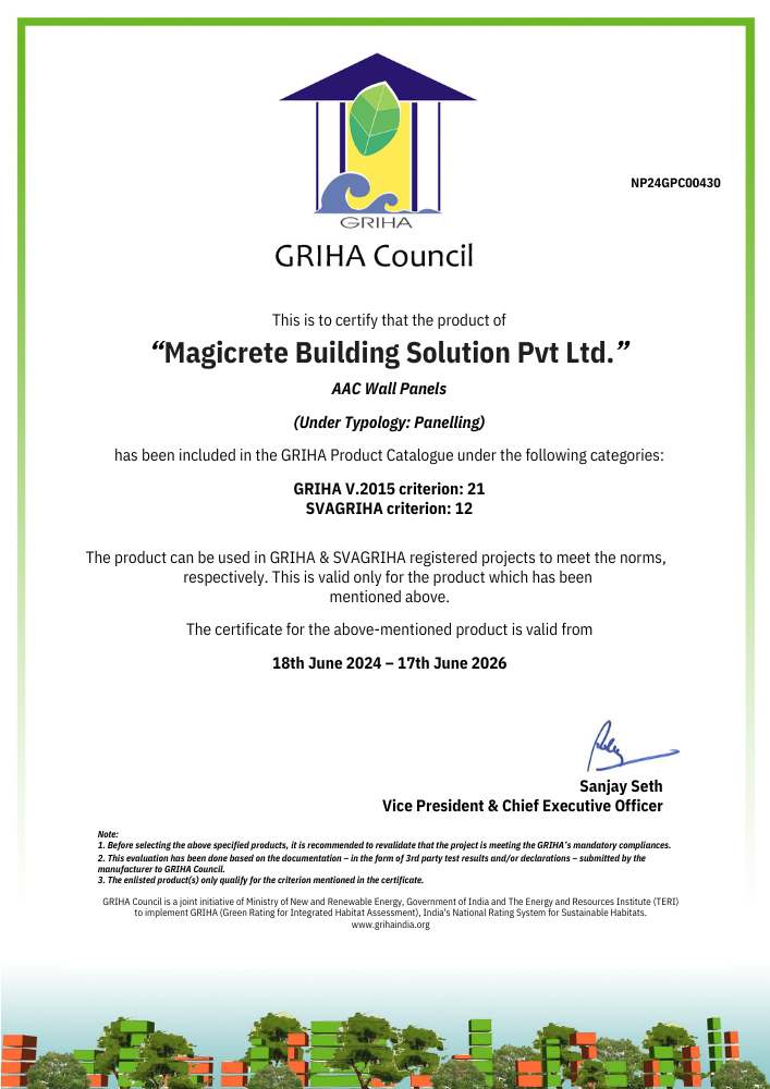 AAC Wall Panel GRIHA AAC Wall Panel GRIHA