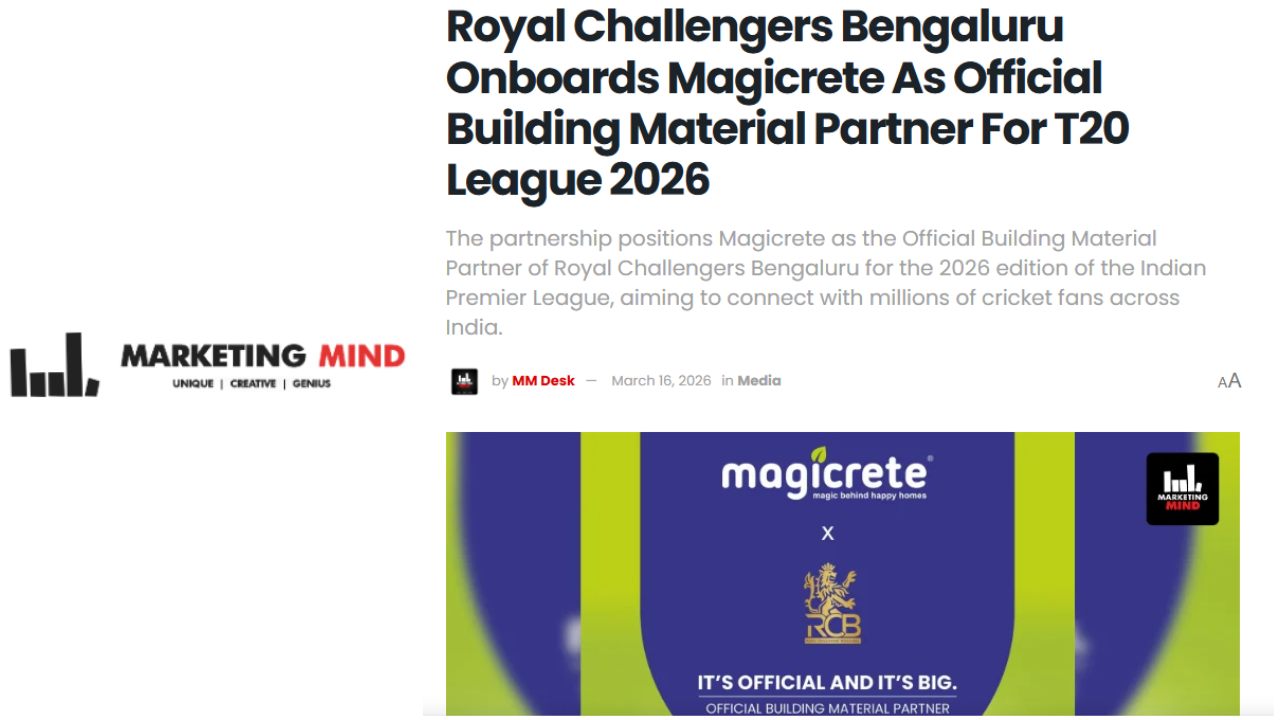 Royal Challengers Bengaluru Onboards Magicrete