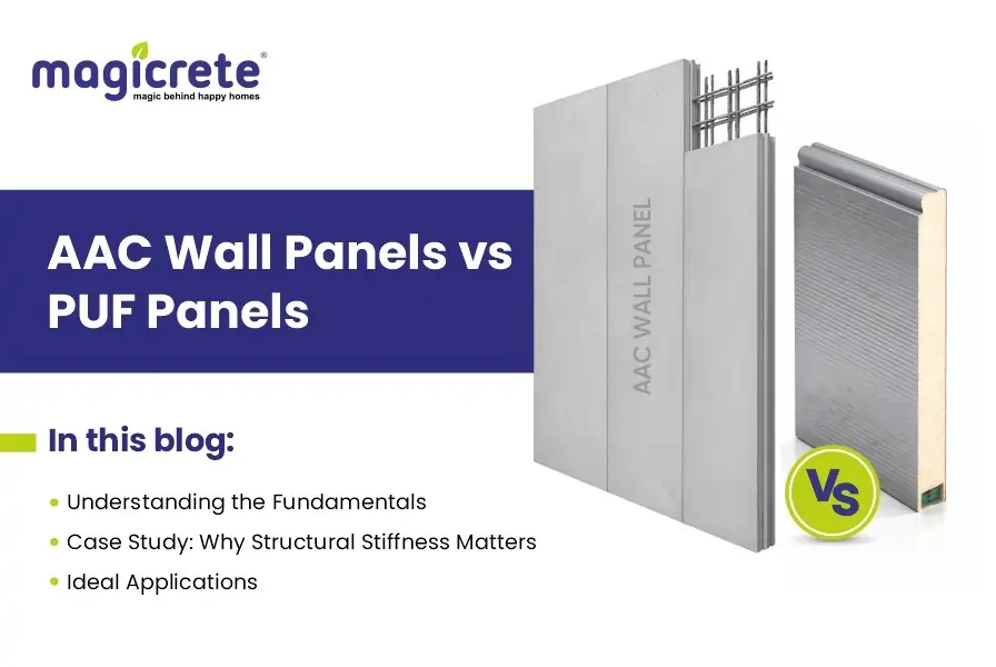 AAC Wall Panels vs PUF Panels: Which Walling System is Better for Modern Infrastructure? AAC Wall Panels vs PUF Panels: Which Walling System is Better for Modern Infrastructure?