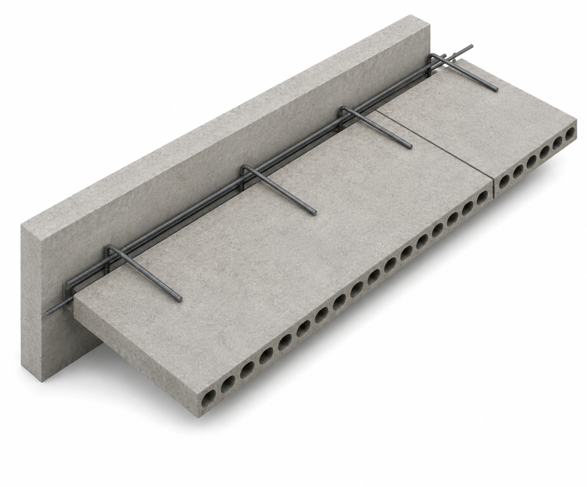 Wall Panel to Hollow Core Slab